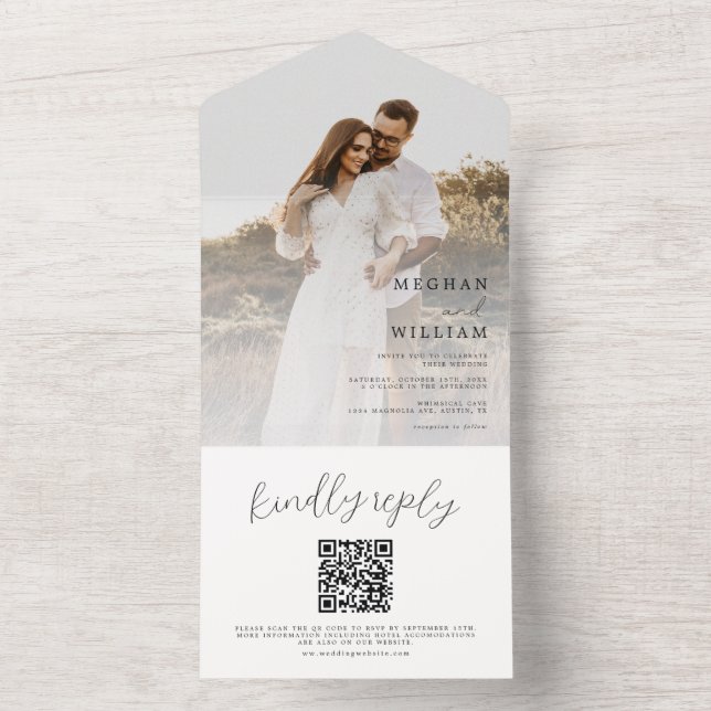 Código Qr de Casamento de Foto da Caligrafia Russa (Inside)
