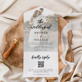 Código Qr de Casamento de Foto de Caligrafia Elega