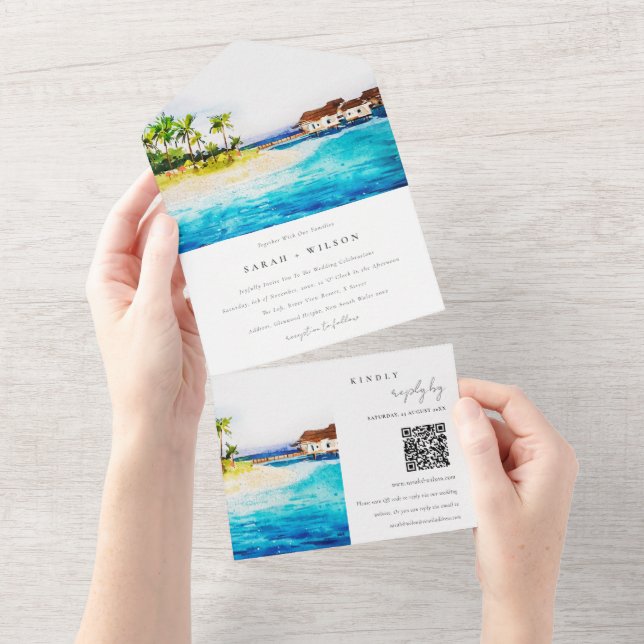 Código QR de Casamento de Praia de Villa Seascape  (Tearaway)
