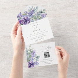 Código QR de Casamento Eucalyptus Foliage Suculent