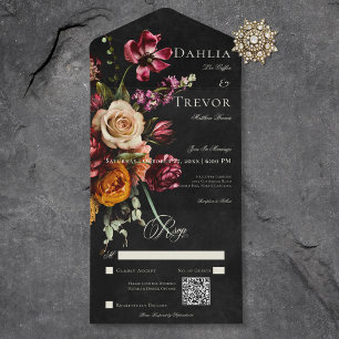 Código QR de Casamento Floral de outono de Outono 