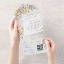 Código QR de Casamento Floral do Elegant Meadow
