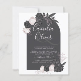 Código QR de Casamento Gótico com Rosa de Blush Pr