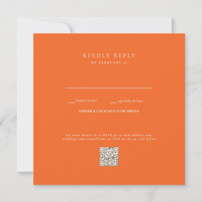 Código QR de Casamento Laranja RSVP (Frente)