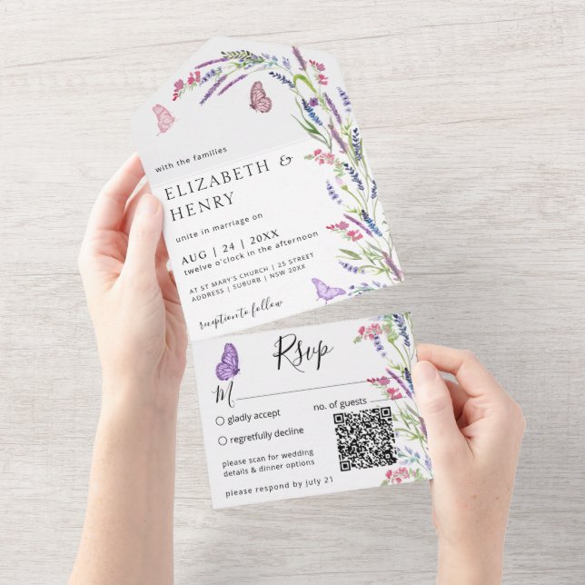 Código Qr de Casamento Mauve da Lavanda Lilac (Tearaway)