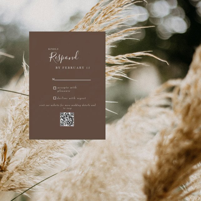 Código QR de Casamento Moderno Brown RSVP (Criador carregado)