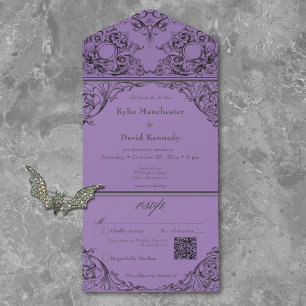 Código QR de Casamento Roxo Preto até à Morte
