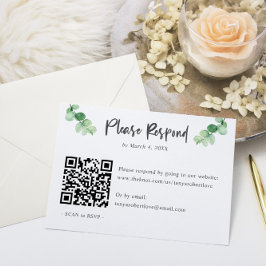Código QR de casamento RSVP do Eucalyptus Elegante