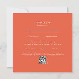 Código QR de Casamento Tangerine Quadrado RSVP