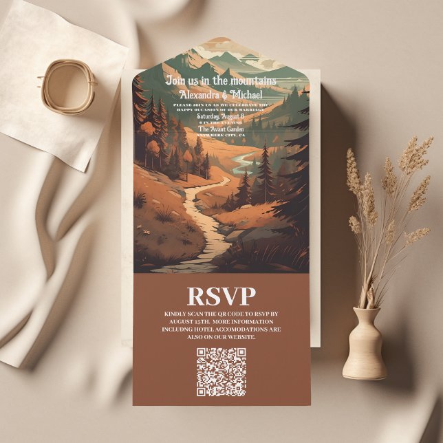 Código QR de Casamento Verde da Floresta Russa de  (Criador carregado)