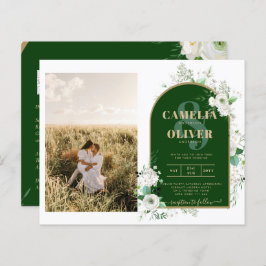 Código QR de Casamento Verde de Rosas Brancas Tota