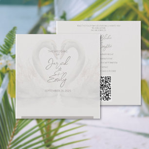 Código QR de Convite de Casamento Swan