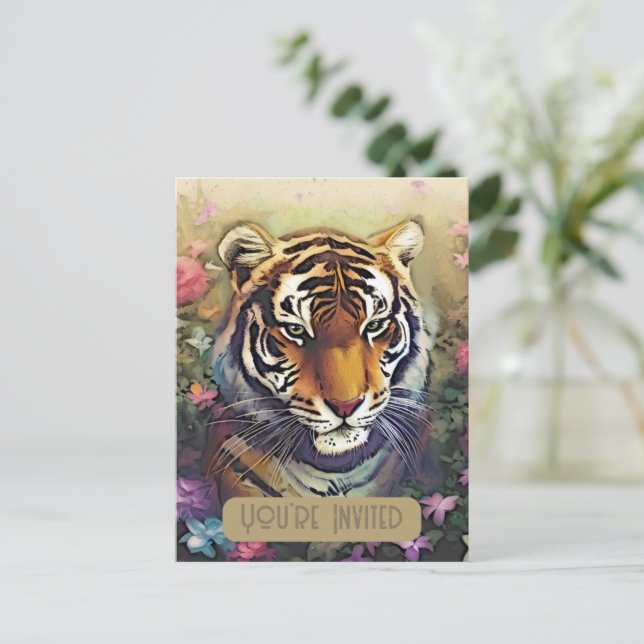 Código QR de Convite de Flor de Tigre (Em pé/Frente)