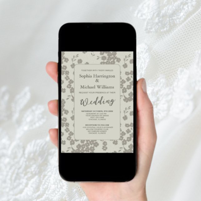 Código QR de Convite Digital Floral Moderno de Con (Criador carregado)