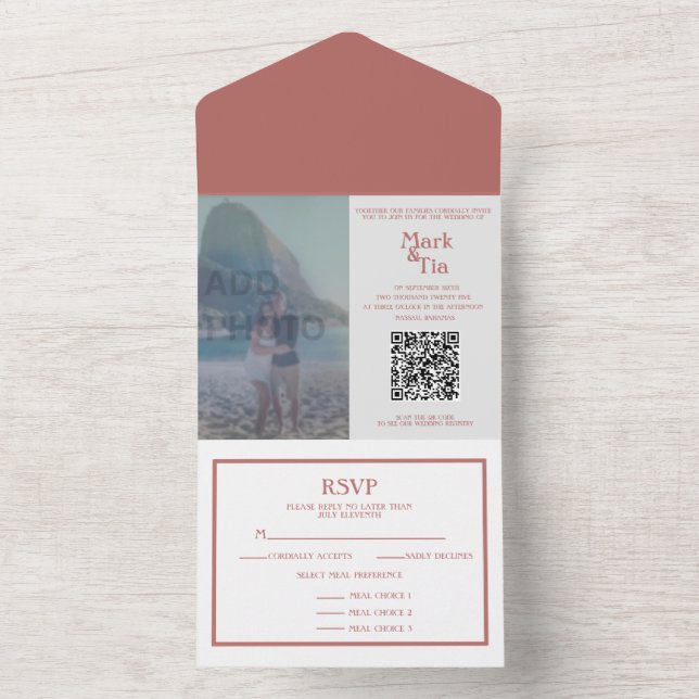 Código QR de Convite para Casamento de Fotografia  (Interno)