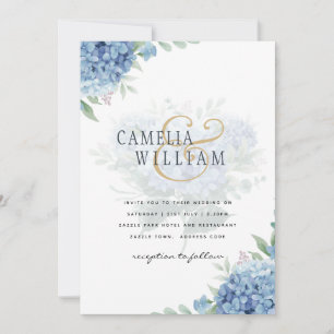 Código QR de Convite para Casamento de Hydrangea A