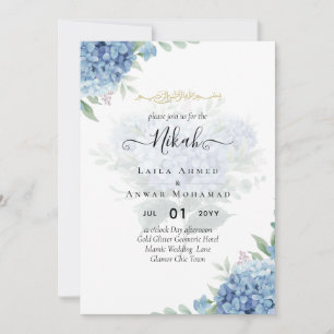 Código QR de Convite para Casamento de Hydrangea A
