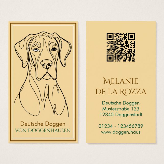 Código QR de Criador de Cães Canil verde (Frente & Verso)