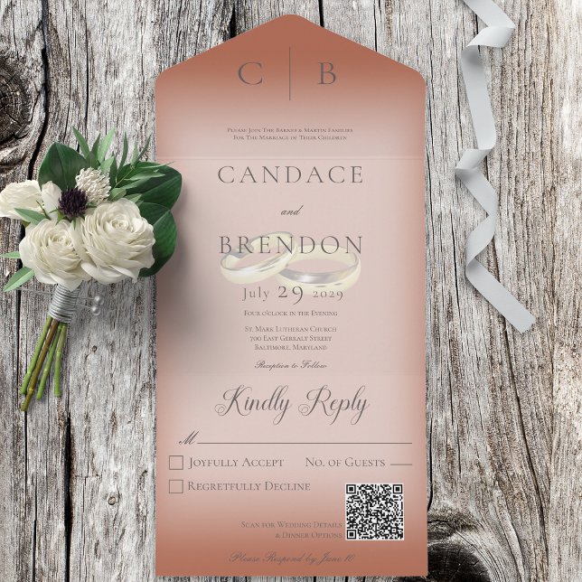 Código QR de Cura Moderna de Anéis de Casamento (Criador carregado)