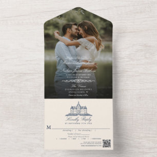 Código QR de Foto de Casamento do Elegante Old Cha