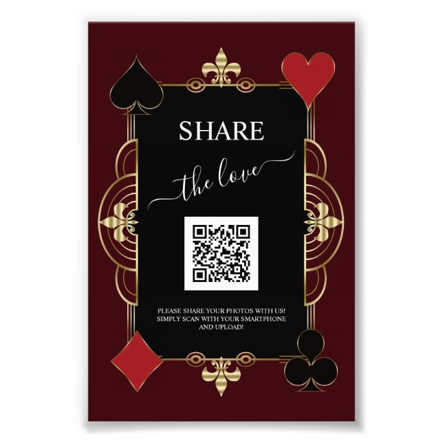 Código QR de Foto de Compartilhamento do Cassino B (Frente)