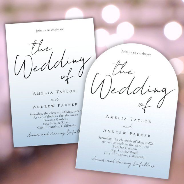 Código QR de Foto de Convite de Casamento Azul Dus (Criador carregado)