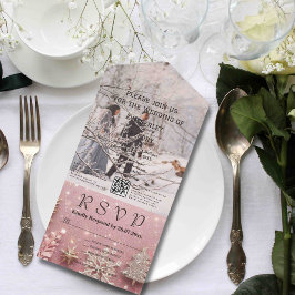 Código QR de Foto de Prata Rosa do Shimmer do Faux