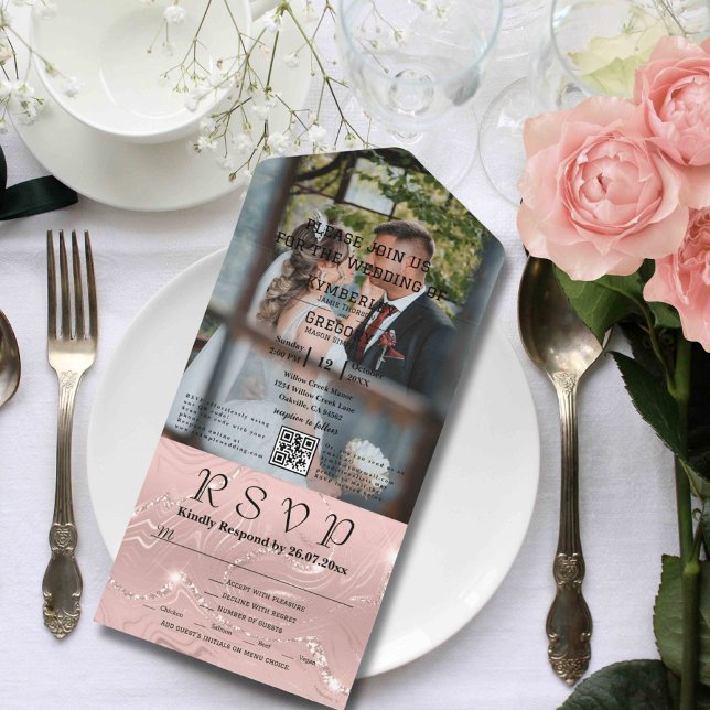 Código QR de Foto de Prata Rosa do Shimmer do Faux (Criador carregado)