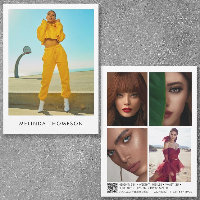 Código QR de Foto do Ator de Modelagem Comp Card 5 (Criador carregado)