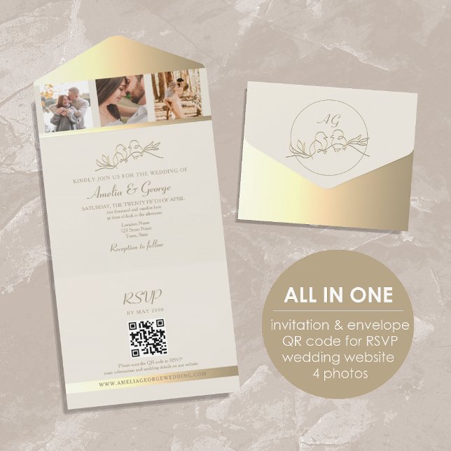 Código QR de Foto Elegante para Casamento (Criador carregado)