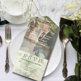 Código QR de Foto em Verde de Clover Botânico