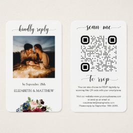 Código QR de Foto Floral do Burgundy Digitalize-me