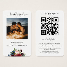 Código QR de Foto Floral Vermelha Burgundy Digital