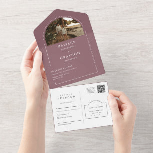 Código QR de Foto Mínimo de Arch Moderno Dusty Pur