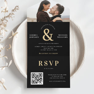 Código QR de Foto Moderna e Casamento de Ampersand