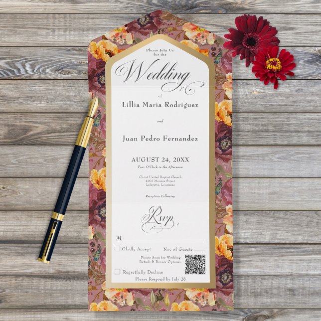 Código QR de Frame Dourado Floral para Joias Doura (Criador carregado)