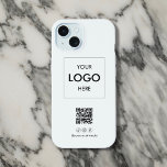 Código QR de Mídia Social da Empresa Preto<br><div class="desc">Elevem a sua marca comercial com a nossa capas de iphone personalizada! Projetado para destacar sua marca, este gabinete apresenta seu logotipo exibido de forma destacada. Abaixo do logotipo, adicionamos um conveniente código QR para acesso fácil ao seu site ou promoções. Além disso, há espaço para três ícones de mídia...</div>