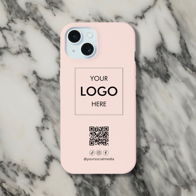 Código QR de Mídia Social Empresarial Rosa (Criador carregado)