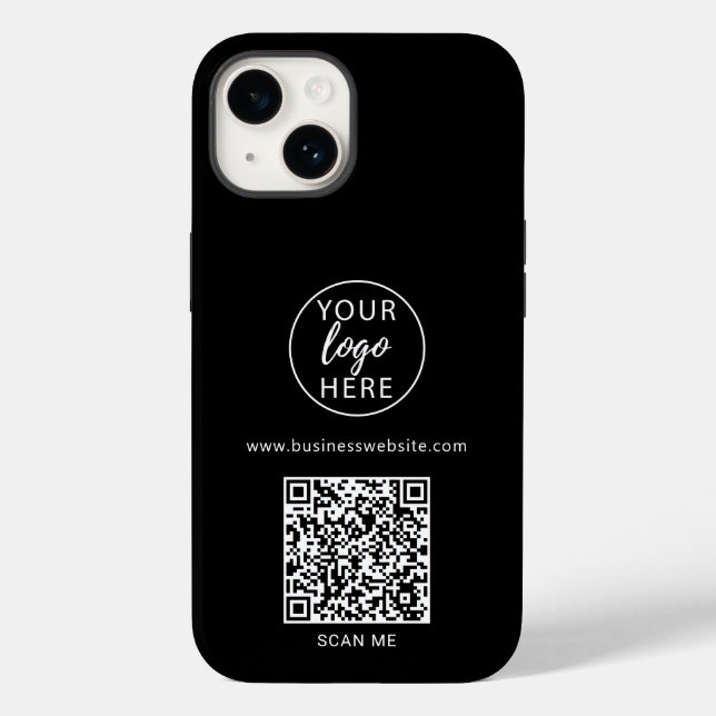 Código QR de Negócio Preto Personalizado (Verso)