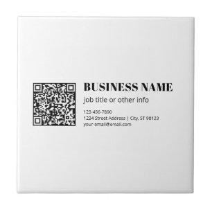 Código QR de negócios e texto retrô-moderno editáv