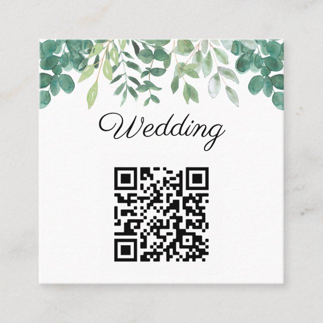 Código QR de Orçamento Convite de Casamento Verde (Frente)
