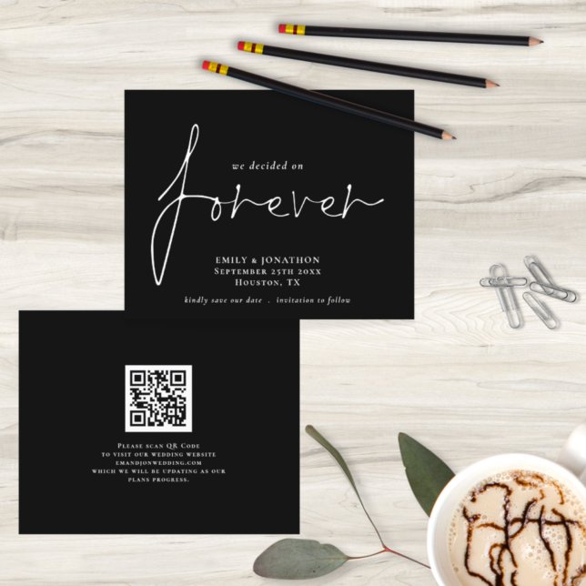 Código QR de Orçamento Decidido para sempre Preto  (Criador carregado)