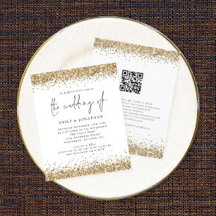 Código QR de Orçamento Dourado Casamento de Lite