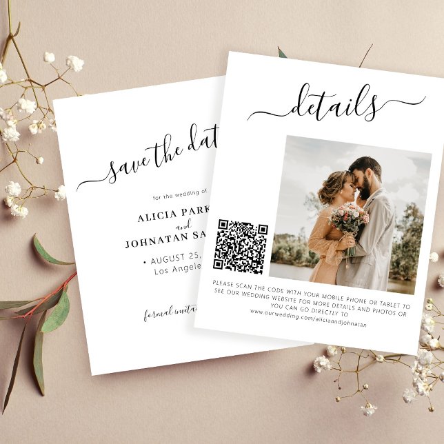 Código QR de orçamento foto elegante casamento sal (Criador carregado)
