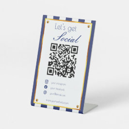 Código QR de ouro azul-marinho a frio digitalize-m