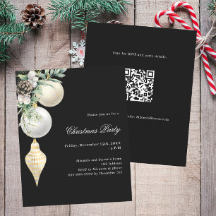 Código QR de ouro preto Convite de festas de Natal