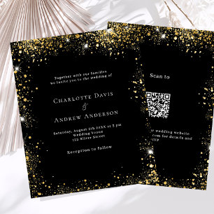 Código QR de ouro preto RSVP convite para casament