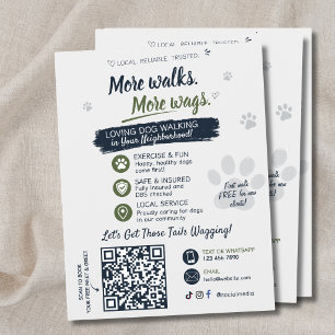 Código QR de panfletos de negócios de pet sitting