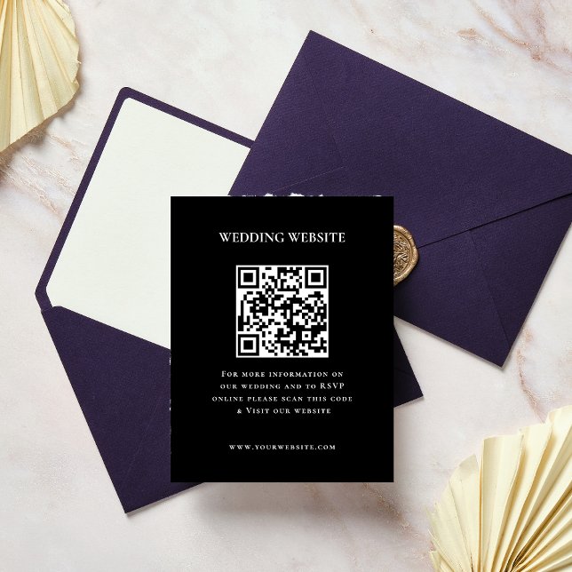 Código QR de quadro de foto elegante| RSVP | Sítio (Criador carregado)