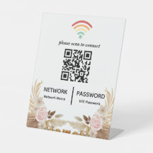 Código QR de Rede Wifi de Chá de fraldas de Flor d